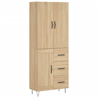 Hoge kast 69,5x34x180 cm bewerkt hout sonoma eikenkleurig