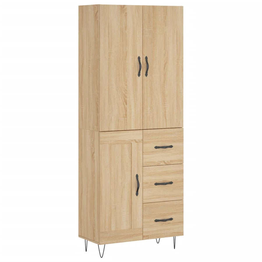 Hoge kast 69,5x34x180 cm bewerkt hout sonoma eikenkleurig