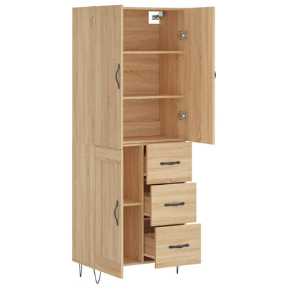 Hoge kast 69,5x34x180 cm bewerkt hout sonoma eikenkleurig