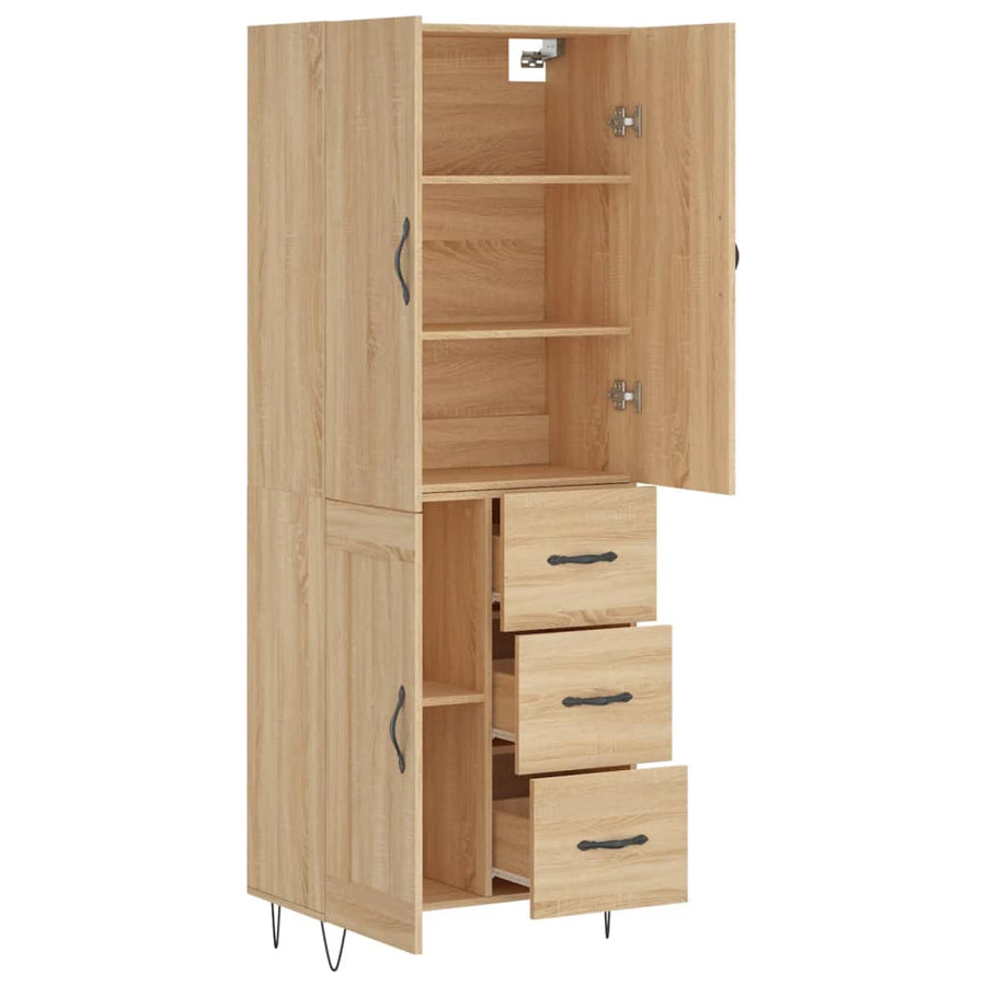 Hoge kast 69,5x34x180 cm bewerkt hout sonoma eikenkleurig