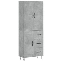 Hoge Kast 69,5X34X180 Cm Bewerkt Hout Betongrijs