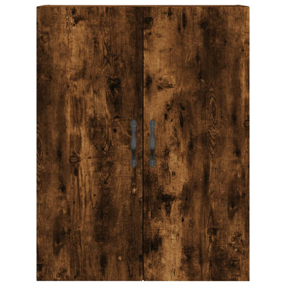 Hoge Kast 69,5X34X180 Cm Bewerkt Hout Kleurig Gerookt eiken