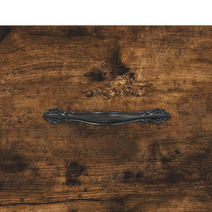Hoge Kast 69,5X34X180 Cm Bewerkt Hout Kleurig Gerookt eiken
