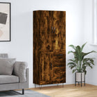 Hoge kast 69,5x34x180 cm bewerkt hout gerookt eiken