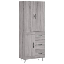 Hoge Kast 69,5X34X180 Cm Bewerkt Hout Eikenkleurig Grijs sonoma