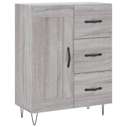 Hoge Kast 69,5X34X180 Cm Bewerkt Hout Eikenkleurig Grijs sonoma