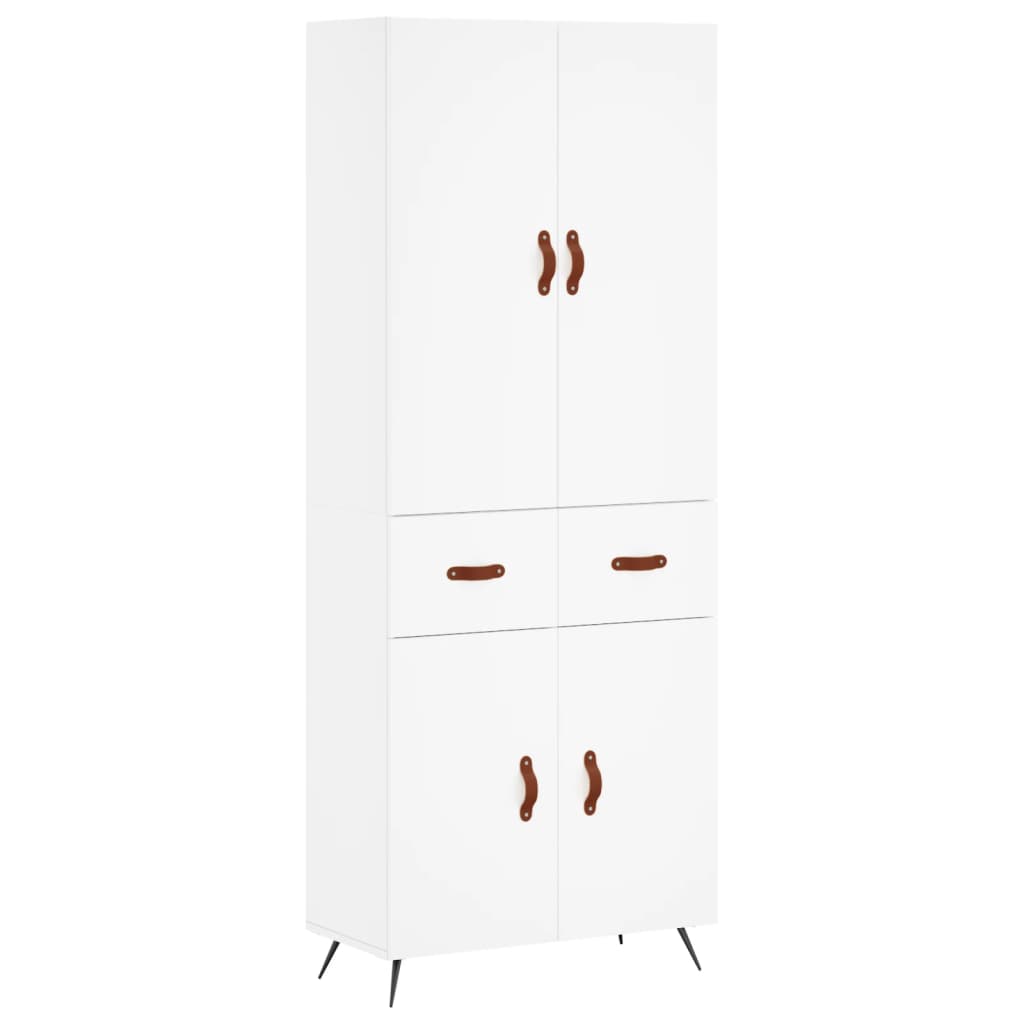Hoge Kast 69,5X34X180 Cm Bewerkt Hout Wit