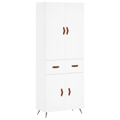 Hoge Kast 69,5X34X180 Cm Bewerkt Hout Wit