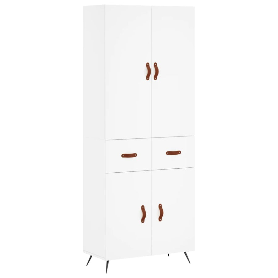 Hoge Kast 69,5X34X180 Cm Bewerkt Hout Wit