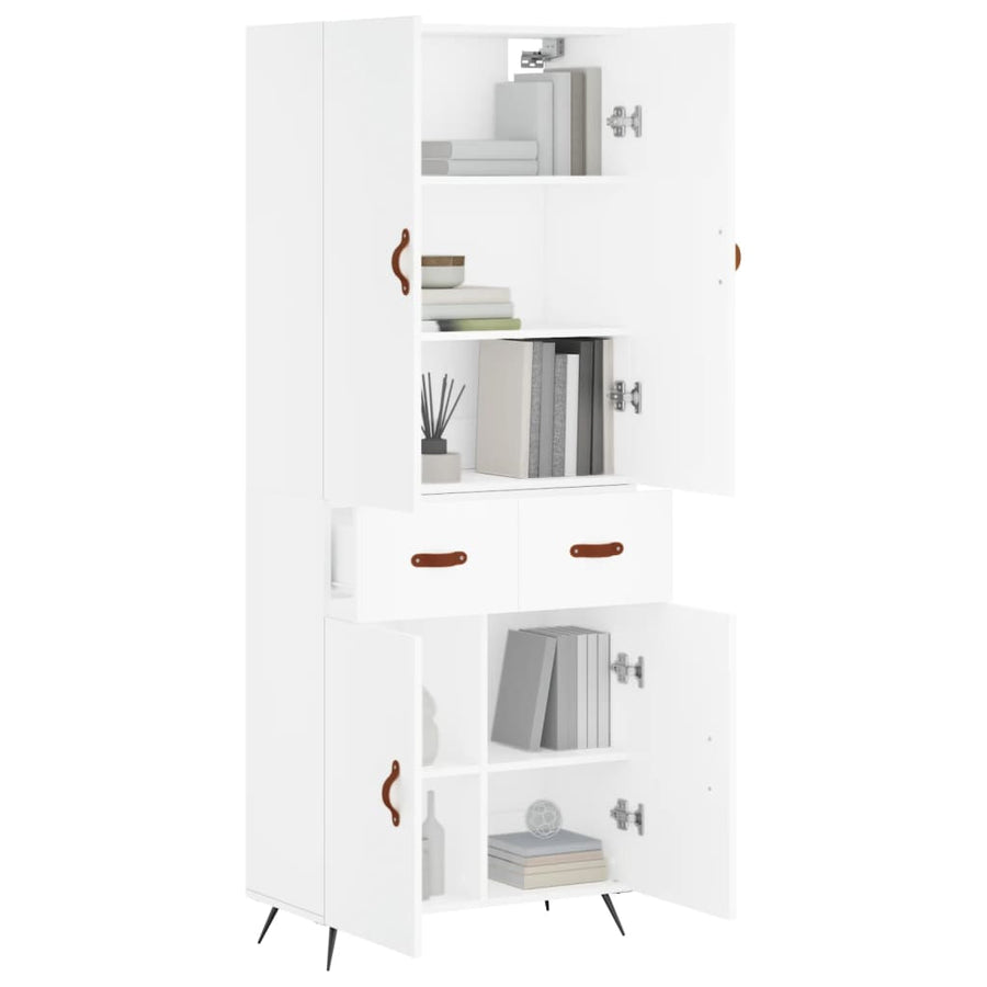 Hoge Kast 69,5X34X180 Cm Bewerkt Hout Wit