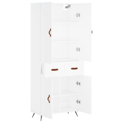 Hoge Kast 69,5X34X180 Cm Bewerkt Hout Wit