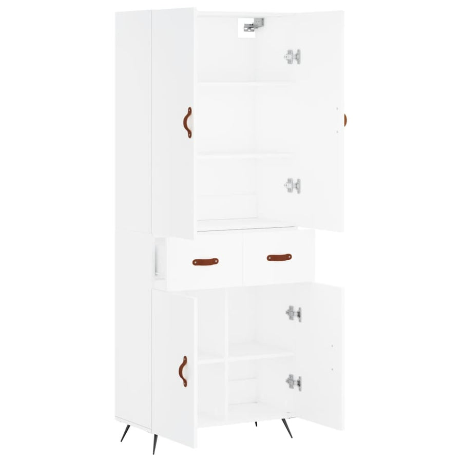 Hoge Kast 69,5X34X180 Cm Bewerkt Hout Wit