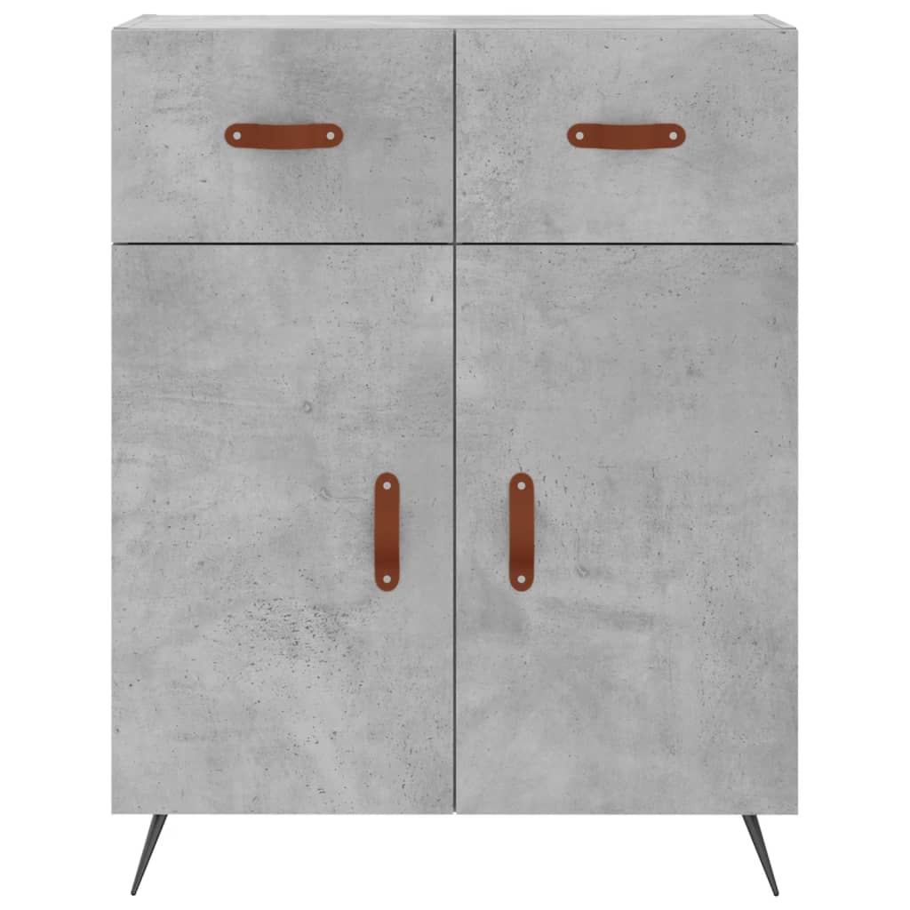 Hoge Kast 69,5X34X180 Cm Bewerkt Hout Betongrijs