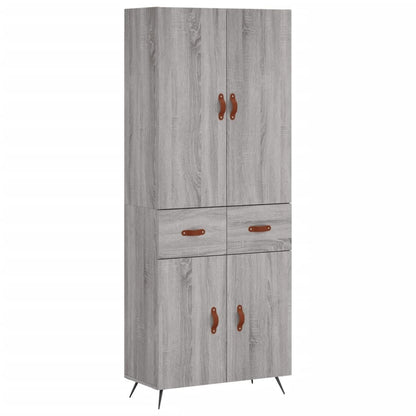 Hoge Kast 69,5X34X180 Cm Bewerkt Hout Eikenkleurig Grijs sonoma