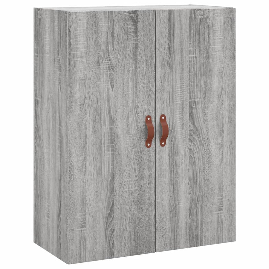 Hoge Kast 69,5X34X180 Cm Bewerkt Hout Eikenkleurig Grijs sonoma