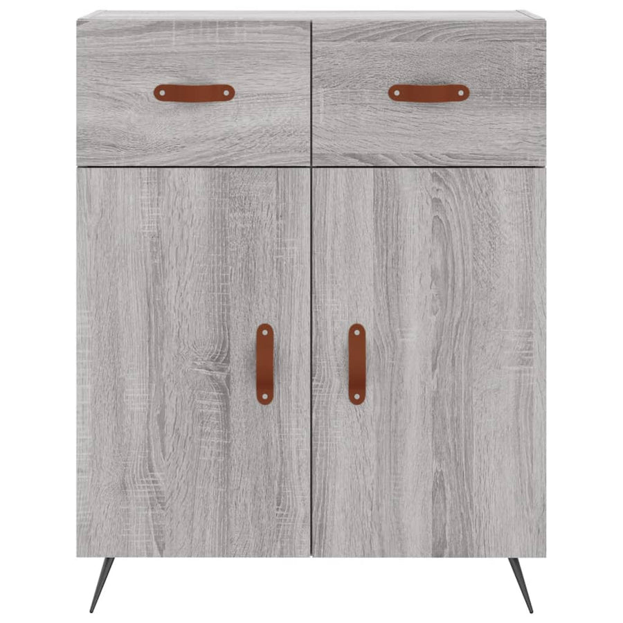 Hoge Kast 69,5X34X180 Cm Bewerkt Hout Eikenkleurig Grijs sonoma