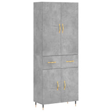 Hoge Kast 69,5X34X180 Cm Bewerkt Hout Betongrijs
