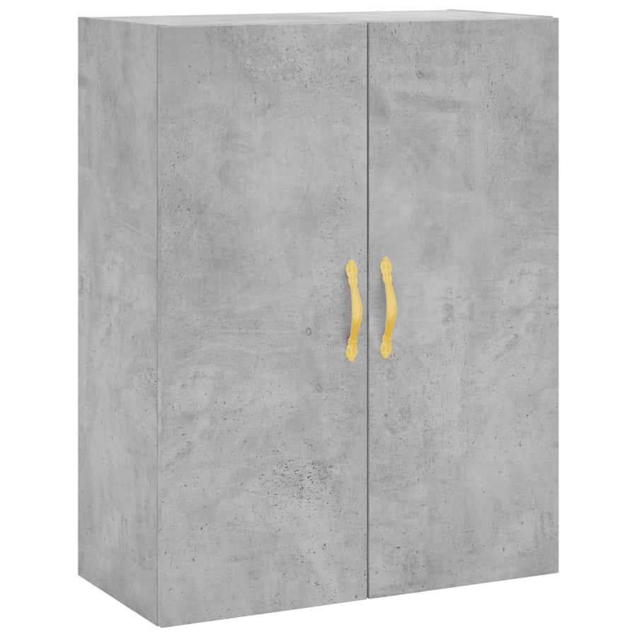 Hoge Kast 69,5X34X180 Cm Bewerkt Hout Betongrijs