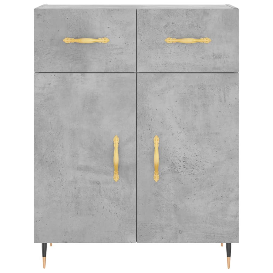 Hoge Kast 69,5X34X180 Cm Bewerkt Hout Betongrijs