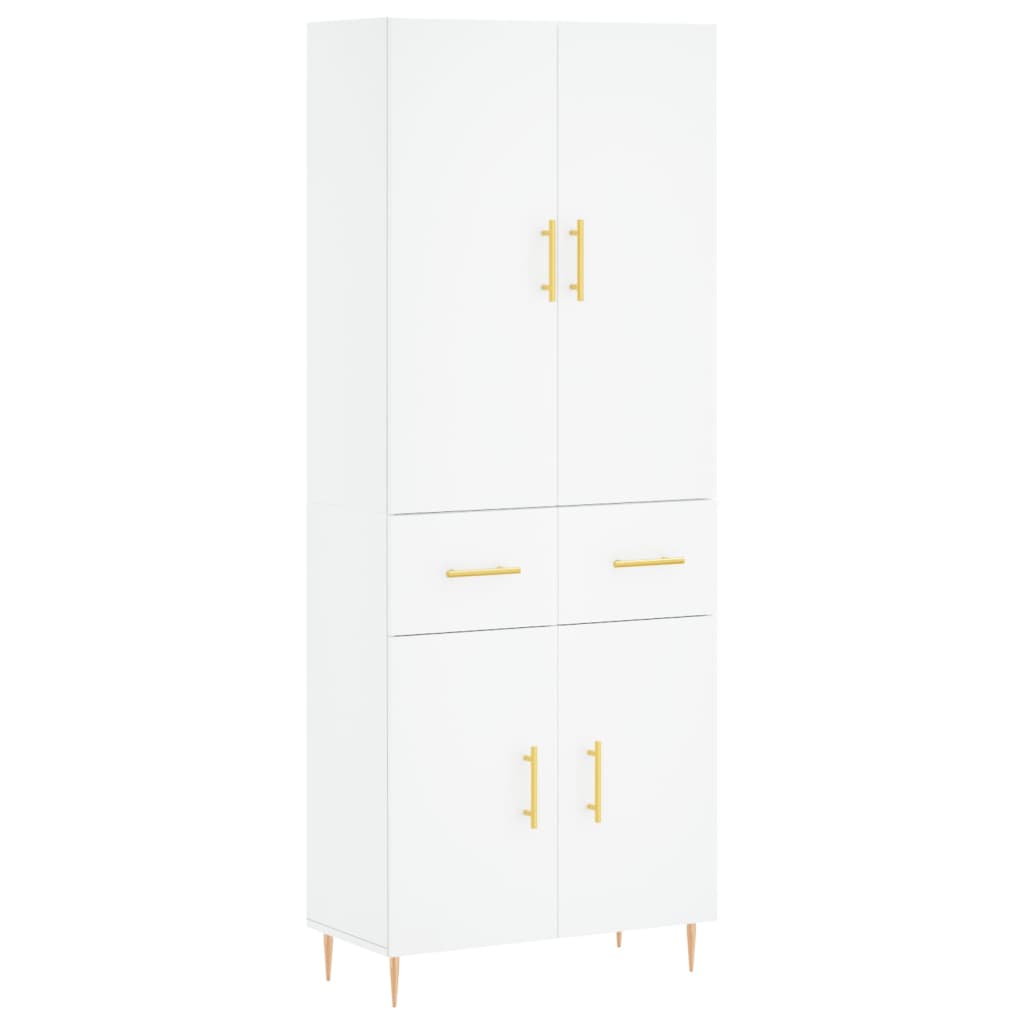 Hoge Kast 69,5X34X180 Cm Bewerkt Hout Wit