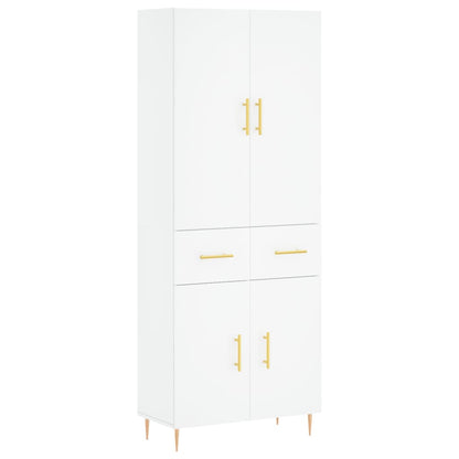 Hoge Kast 69,5X34X180 Cm Bewerkt Hout Wit
