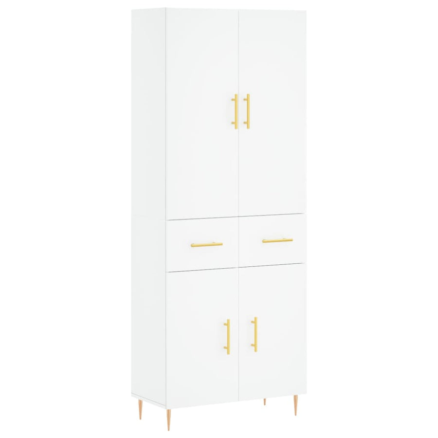 Hoge Kast 69,5X34X180 Cm Bewerkt Hout Wit