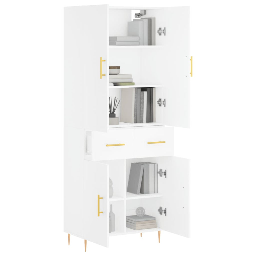 Hoge Kast 69,5X34X180 Cm Bewerkt Hout Wit