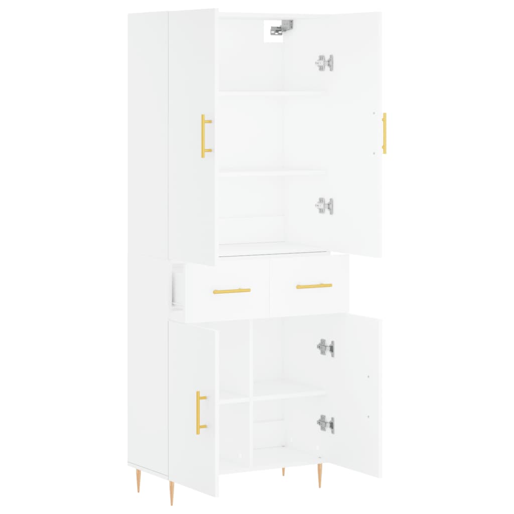 Hoge Kast 69,5X34X180 Cm Bewerkt Hout Wit