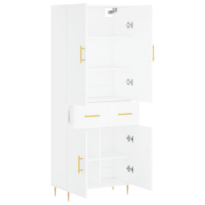 Hoge Kast 69,5X34X180 Cm Bewerkt Hout Wit