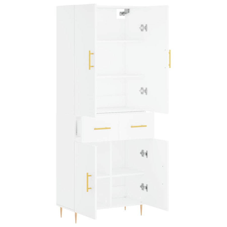 Hoge Kast 69,5X34X180 Cm Bewerkt Hout Wit