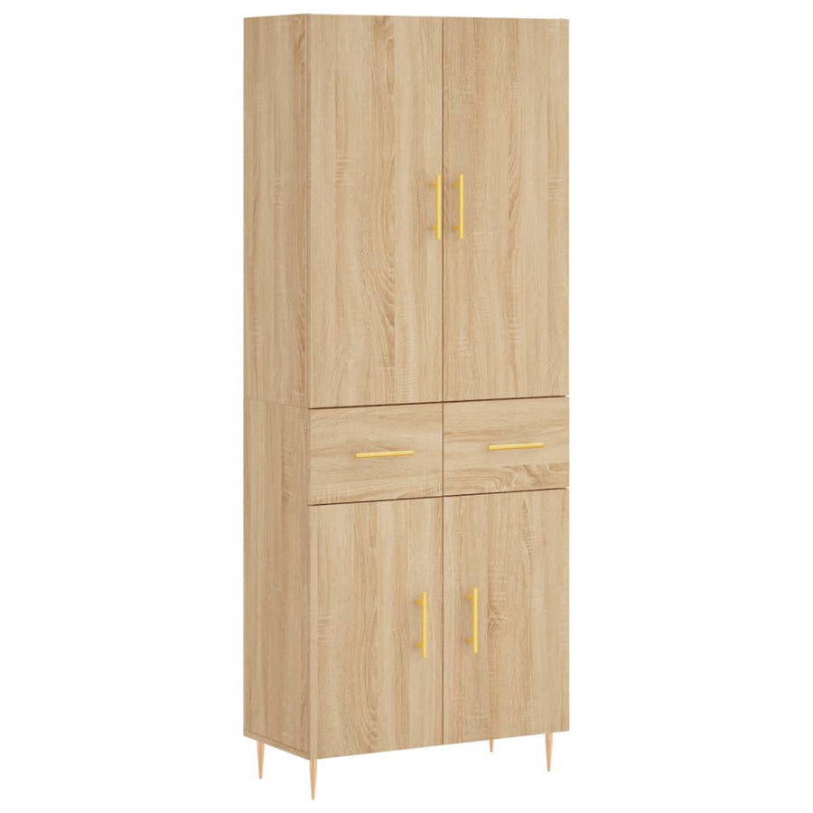 Hoge Kast 69,5X34X180 Cm Bewerkt Hout Kleurig Sonoma eiken