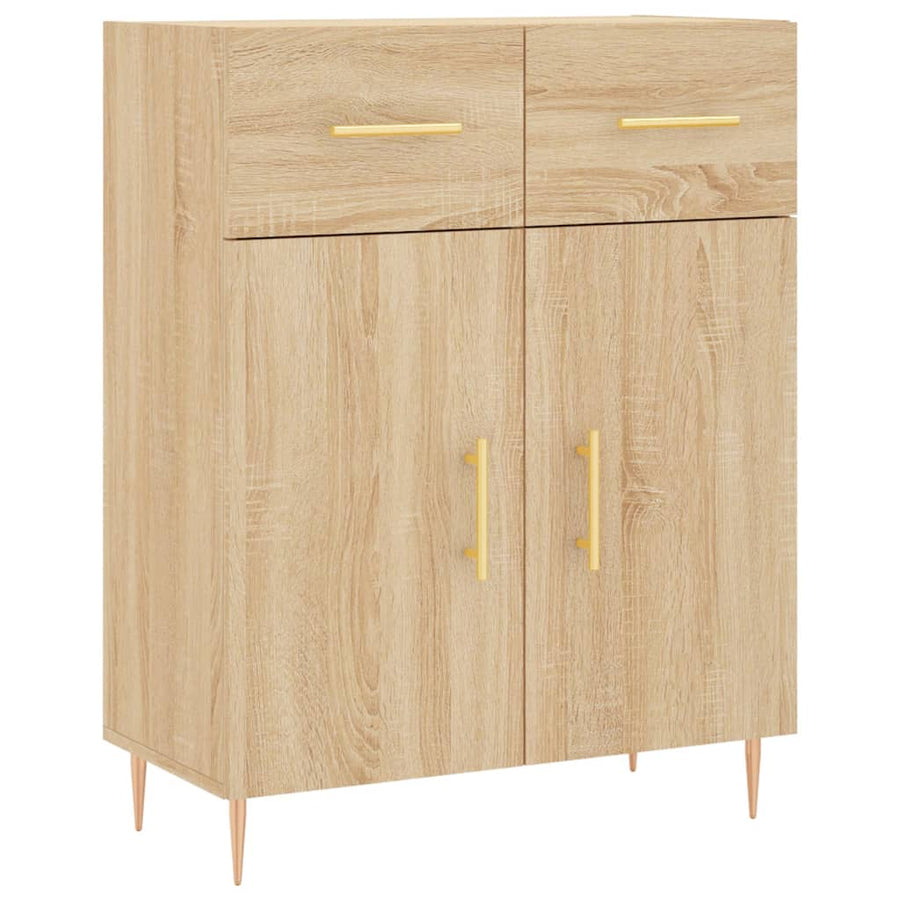 Hoge Kast 69,5X34X180 Cm Bewerkt Hout Kleurig Sonoma eiken