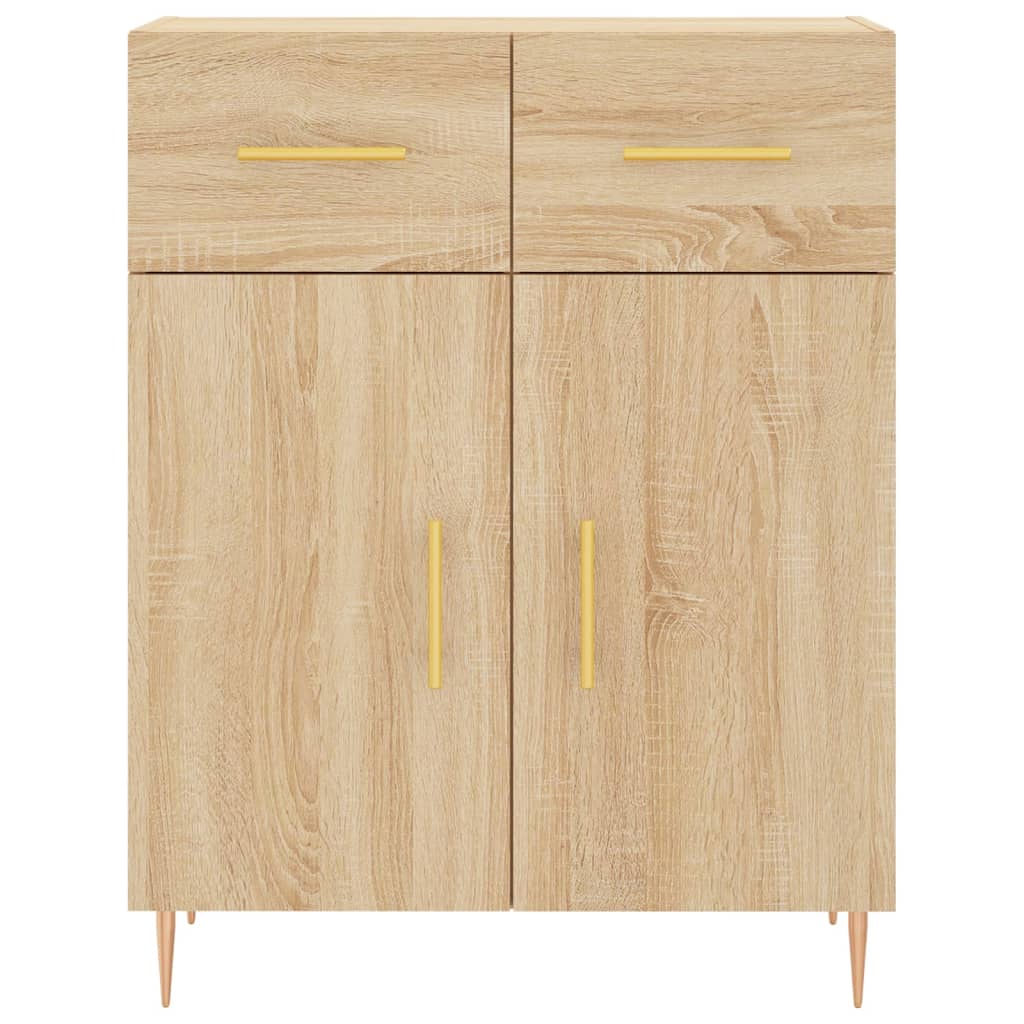 Hoge Kast 69,5X34X180 Cm Bewerkt Hout Kleurig Sonoma eiken