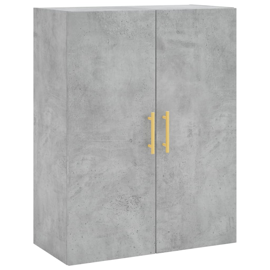 Hoge Kast 69,5X34X180 Cm Bewerkt Hout Betongrijs