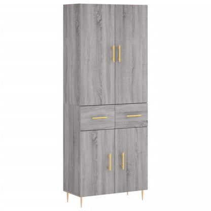 Hoge Kast 69,5X34X180 Cm Bewerkt Hout Grijs Sonoma Eikenkleurig