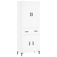 Hoge kast 69,5x34x180 cm bewerkt hout wit