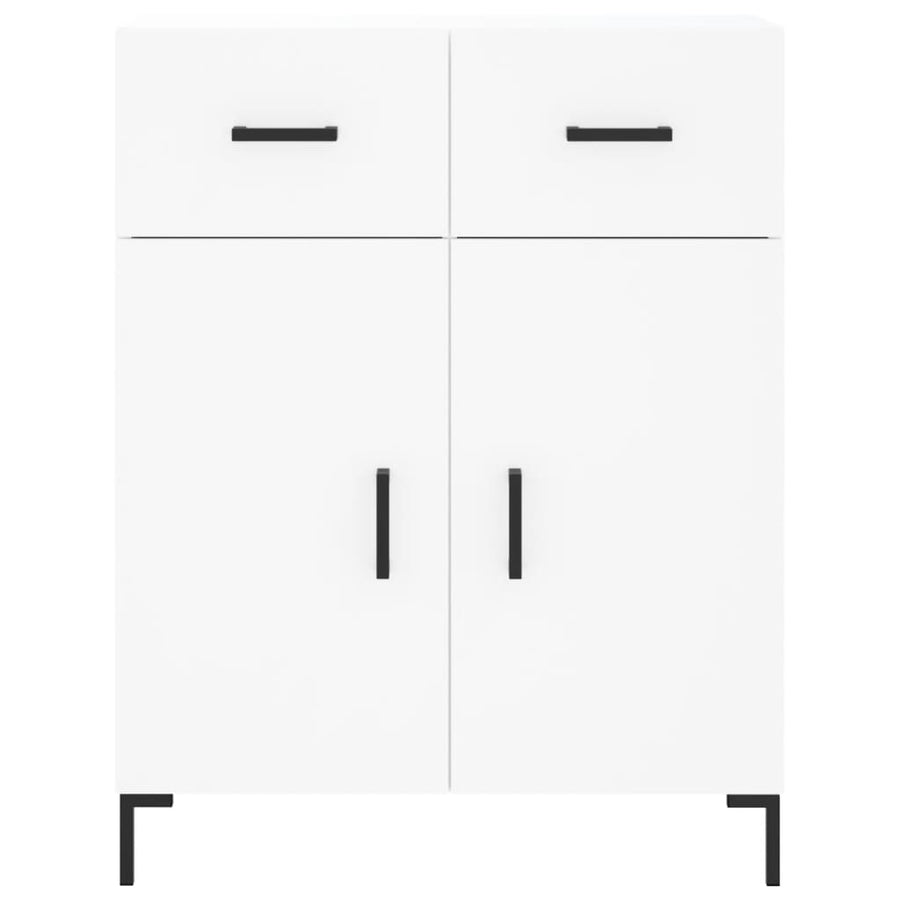 Hoge kast 69,5x34x180 cm bewerkt hout wit