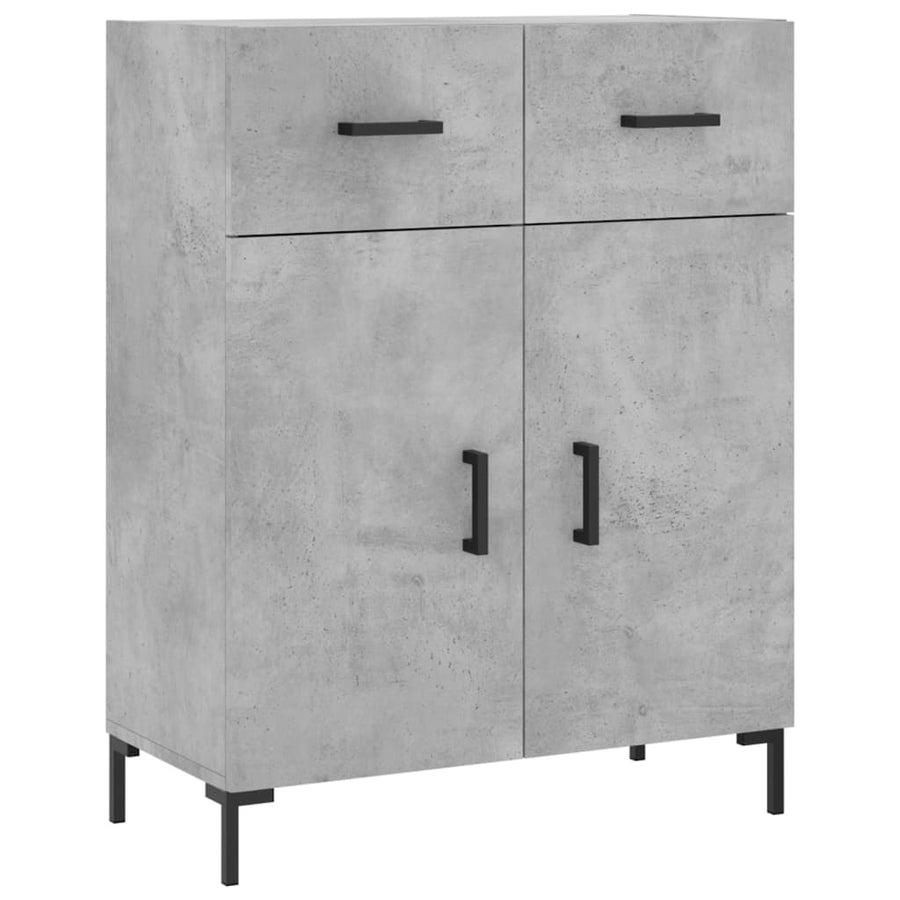 Hoge Kast 69,5X34X180 Cm Bewerkt Hout Betongrijs