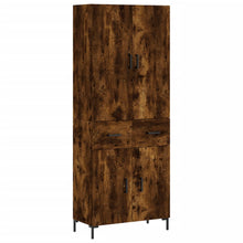Hoge Kast 69,5X34X180 Cm Bewerkt Hout Kleurig Gerookt eiken