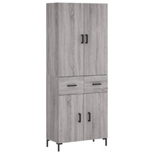 Hoge Kast 69,5X34X180 Cm Bewerkt Hout Eikenkleurig Grijs sonoma
