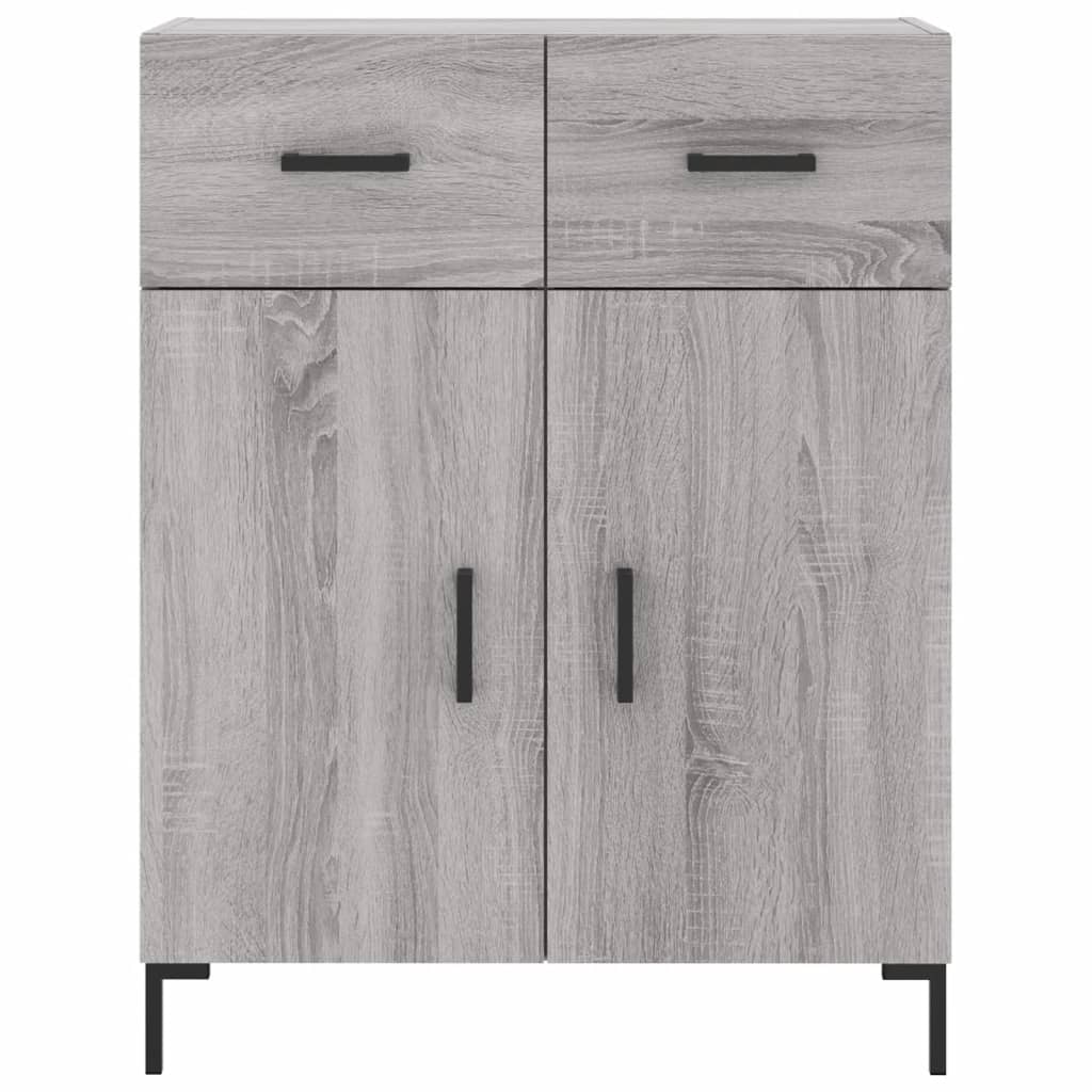 Hoge Kast 69,5X34X180 Cm Bewerkt Hout Eikenkleurig Grijs sonoma