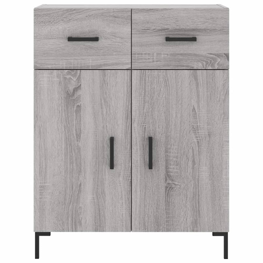 Hoge Kast 69,5X34X180 Cm Bewerkt Hout Eikenkleurig Grijs sonoma
