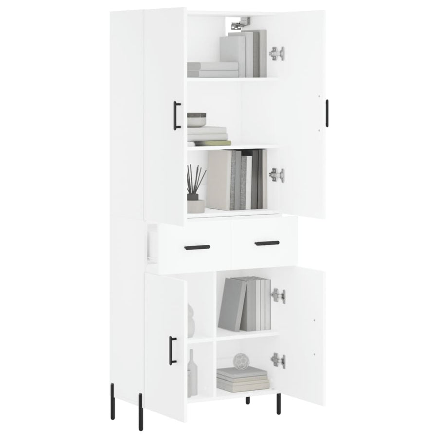 Hoge Kast 69,5X34X180 Cm Bewerkt Hout Wit