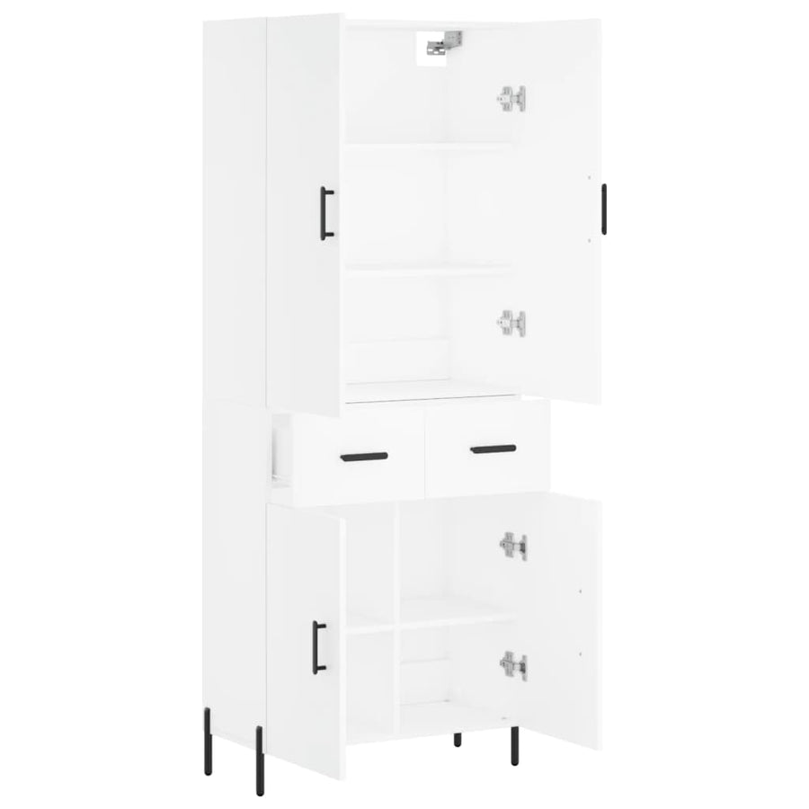 Hoge Kast 69,5X34X180 Cm Bewerkt Hout Wit