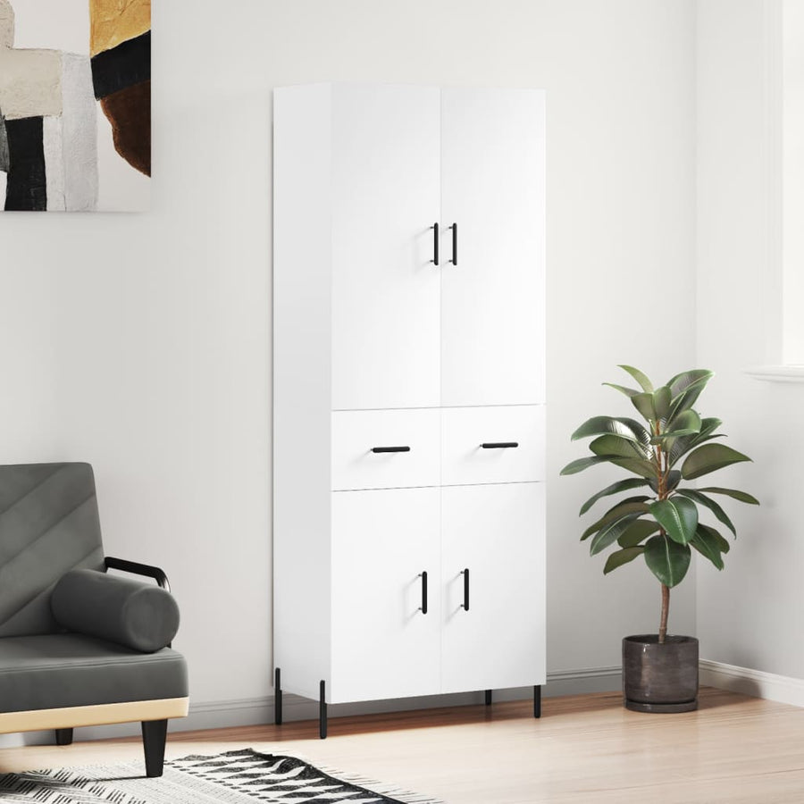 Hoge Kast 69,5X34X180 Cm Bewerkt Hout Wit