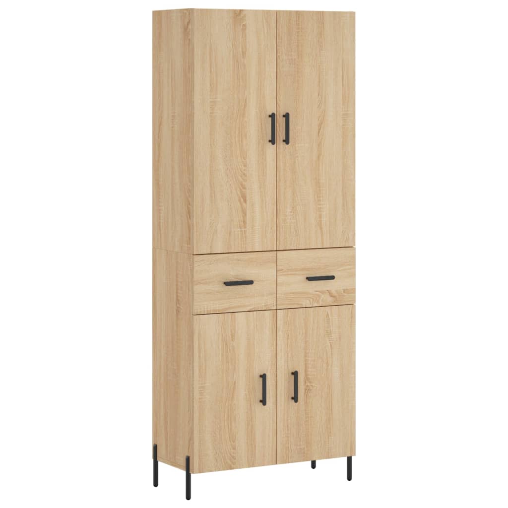 Hoge Kast 69,5X34X180 Cm Bewerkt Hout Kleurig Sonoma eiken