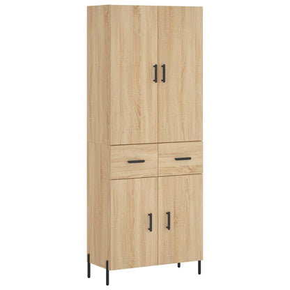 Hoge Kast 69,5X34X180 Cm Bewerkt Hout Kleurig Sonoma eiken