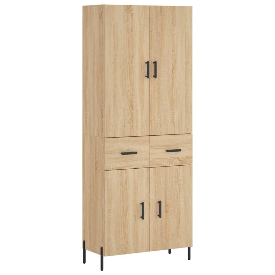 Hoge Kast 69,5X34X180 Cm Bewerkt Hout Kleurig Sonoma eiken