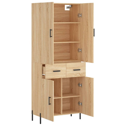 Hoge Kast 69,5X34X180 Cm Bewerkt Hout Kleurig Sonoma eiken