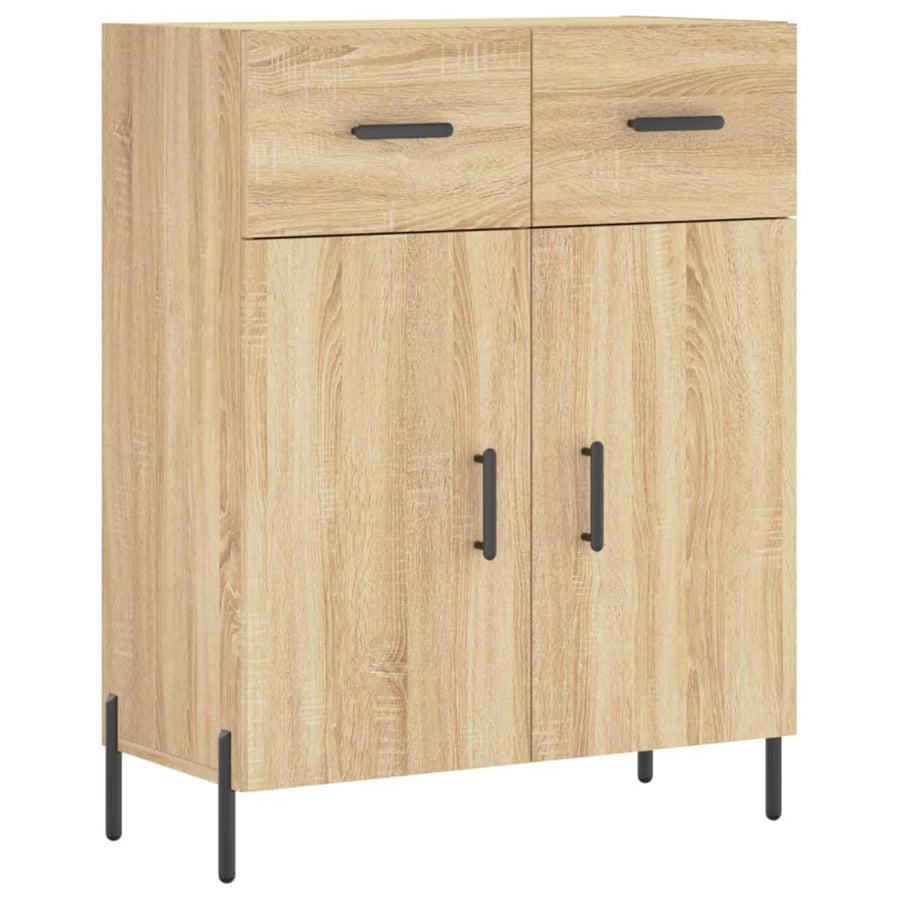Hoge Kast 69,5X34X180 Cm Bewerkt Hout Kleurig Sonoma eiken